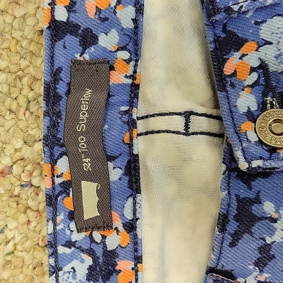Levi's 524 Too Super Low Floral Jeans Women's Sz 7 28 X 32 5 Pocket - Picture 3 of 5